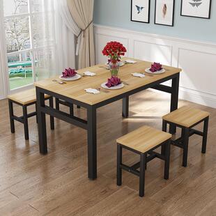 小吃店餐桌家庭食堂餐厅工厂大排档快餐店餐厅餐桌椅组合定制