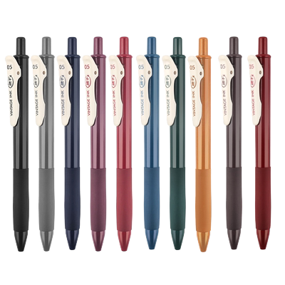 点石复古色按动中性笔手账笔