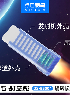 点石制笔时空舱旋转橡皮组合套装学生专用泡沫橡皮擦不留痕无碎屑擦得干净素描美术小学生铅笔檫大块DS-ES004