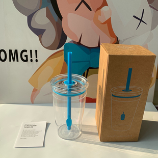 Cup食品级冷饮杯吸管咖啡杯 keep 小蓝瓶吸管杯咖啡blue bottleX