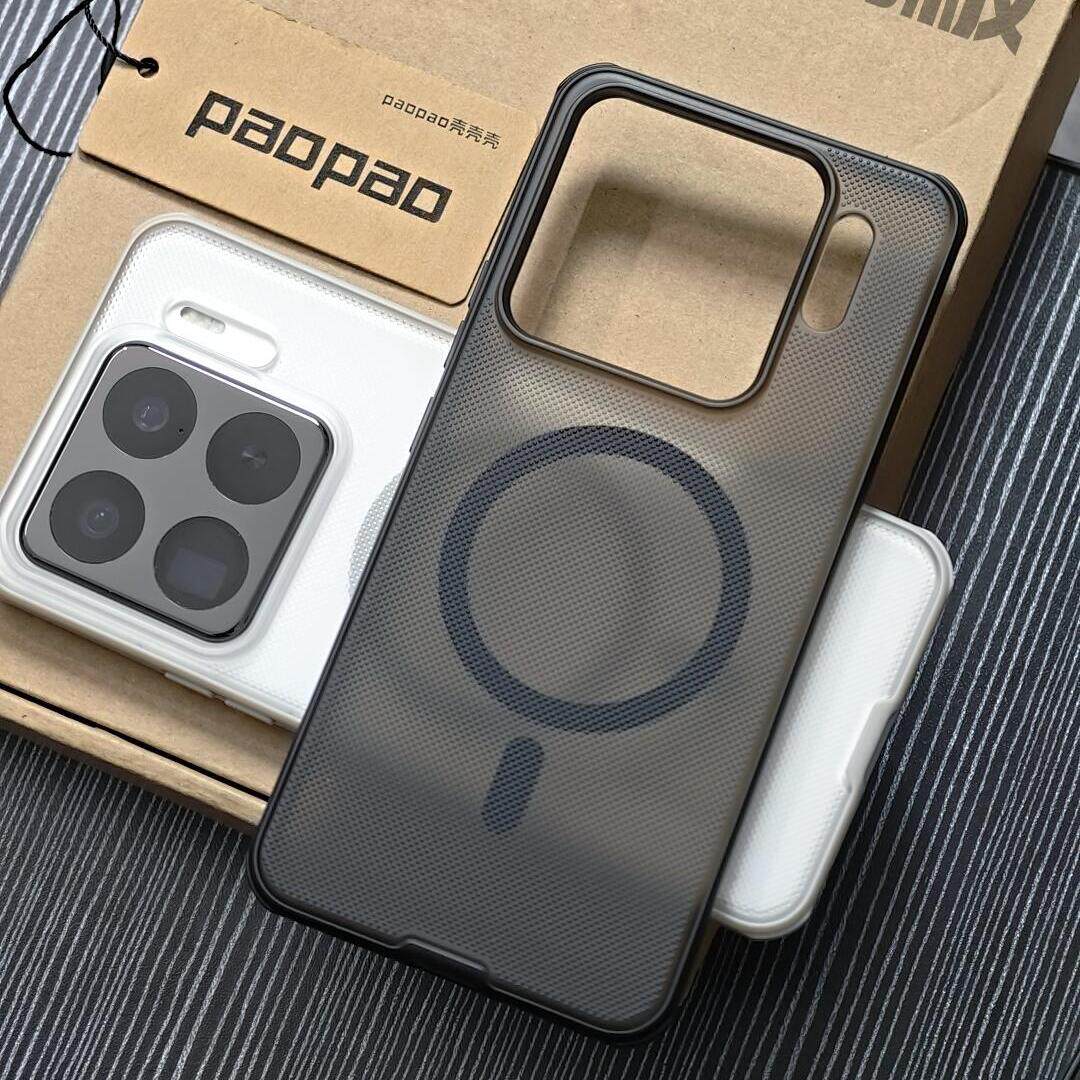 防滑背板新款奇点颗粒感适用小米15Pro手机壳Xiaomi15个性17promax透黑色15Ultra磨砂磁吸17防指纹防摔软边套