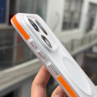 橙色防滑条光栅微磨砂抗指纹适用OPPOFindX9Pro手机壳findx8ultra防摔findx7磁吸保护套简约X6瓦楞纹全包透明