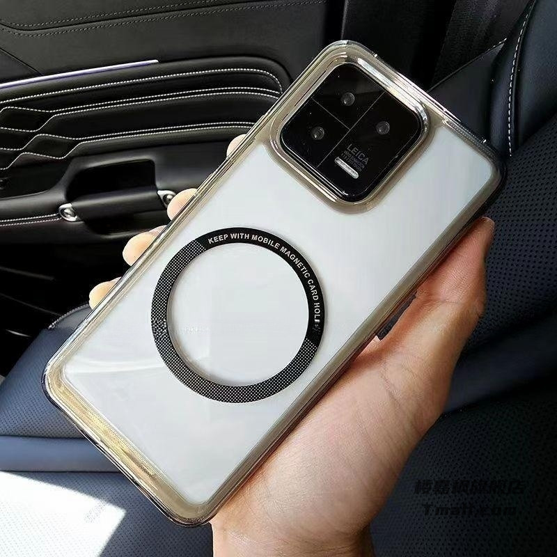 不发黄亚克力适用小米13手机壳12sUltra透明12X防滑11Pro防摔13pro磁吸圈+全包软边简约硬壳男黑边女耐磨实用