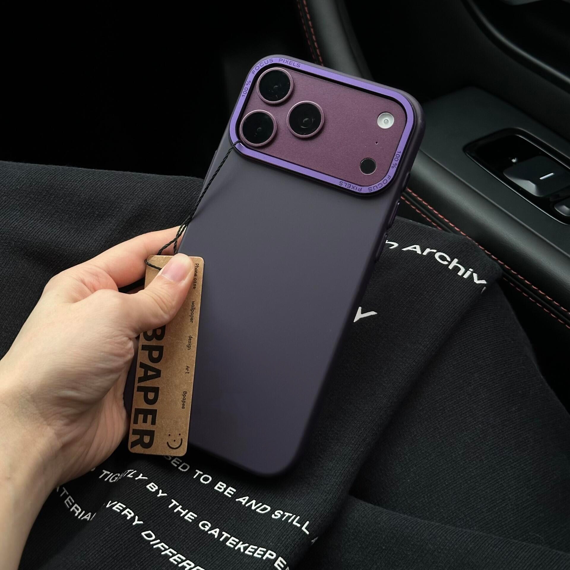 金属镜框暗紫色适用苹果18ProMax手机壳iPhone17Pro肤感pc16硬壳超薄Air磨砂11简约15plus纯色14保护套13潮12