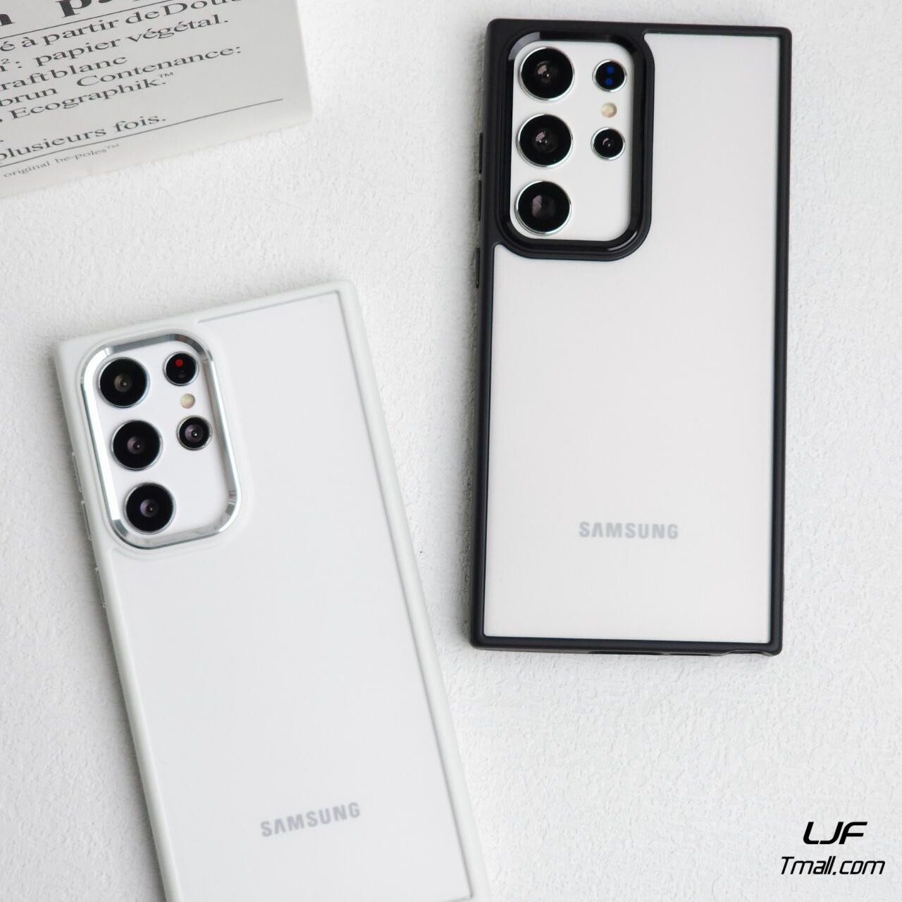 轻奢金属镜头框25适用三星S24Ultra手机壳S23+简约plus肤感磨砂s22黑白边框s21全包独立按键大孔防摔男女时尚