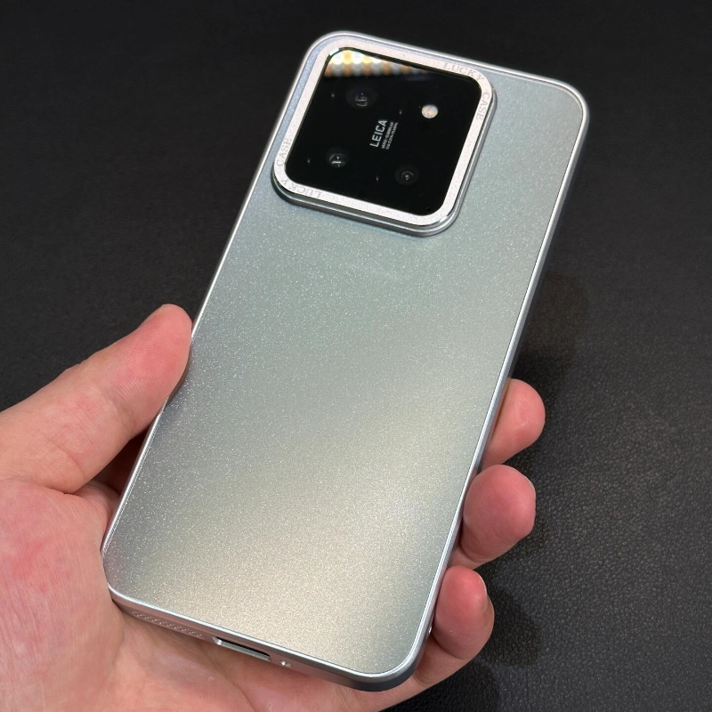 极光幻影高级银色适用小米14Pro手机壳铝合金大孔镜头Xiaomi15磨砂14Ultra内置磁吸充电13pro全包防摔硬壳男