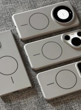 高级钛灰色note20u柔润P适用三星S25Ultra全包S24+磁吸s23薄22纯色21肤感小米15/14硬mate70/60pro全包magic7