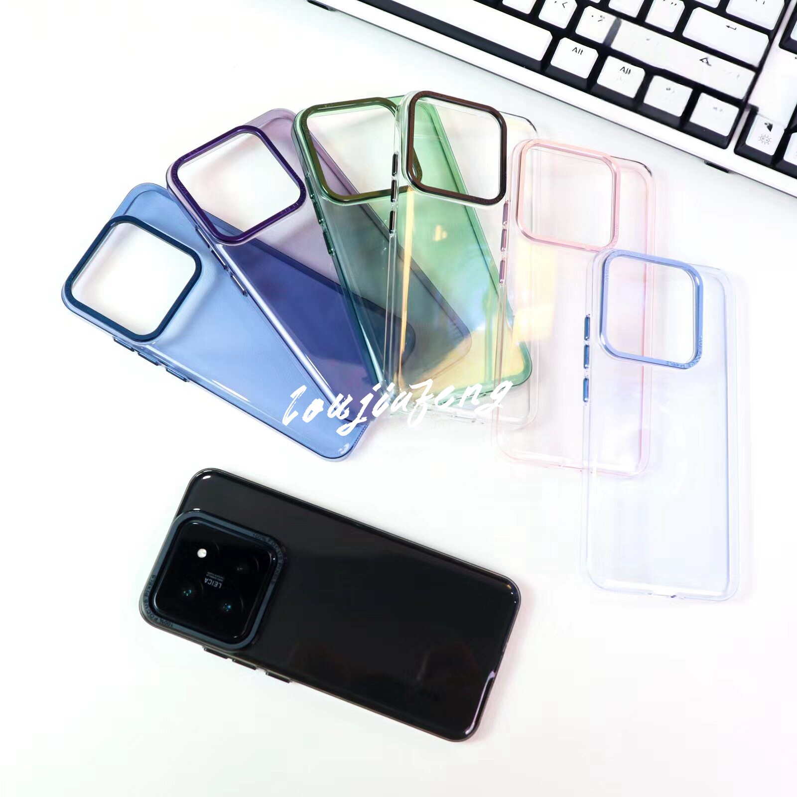 【不发黄】适用小米14手机壳13Pro全透明简约PC超薄裸机手感硬壳15Pro金属镜头高档马卡龙轻薄新款光面保护套