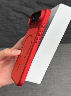超薄红色柔润Magsafe磁吸适用于苹果air手机壳iPhone17Promax新款16pro简约15pro全包准分子硬壳13情侣12高级