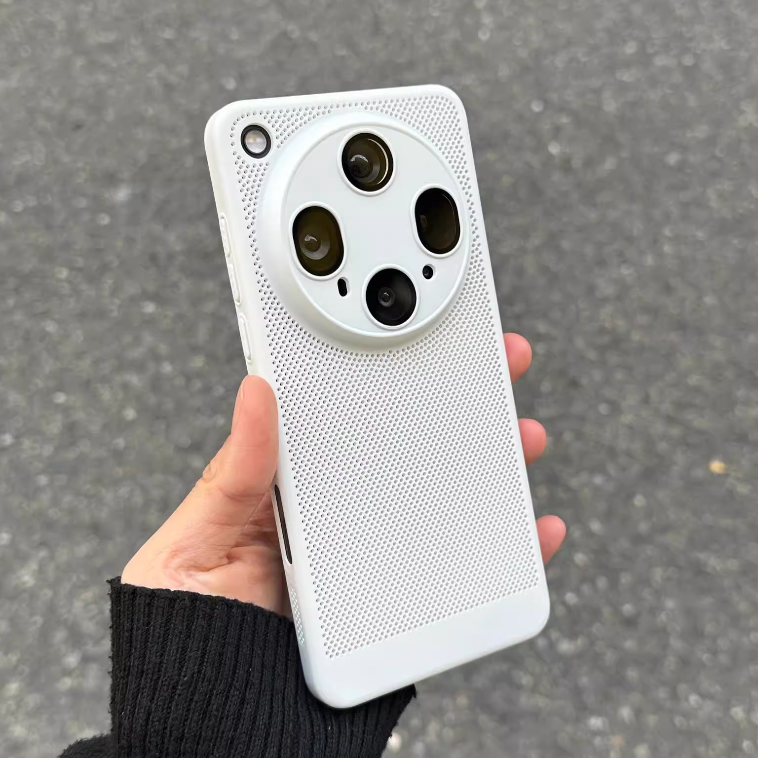 高级白色蜂窝孔散热适用OPPOFindX8Pro手机壳findx8s+轻薄镂空Ultra硬Reno14带镜头膜1312简约10夏款9防指纹