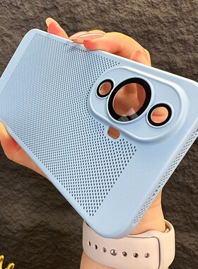 超薄适用华为Nova11手机壳nova13/12pro网孔散热nova14ultra夏日新款10简约硬壳自带镜头膜ins远峰蓝色游戏套