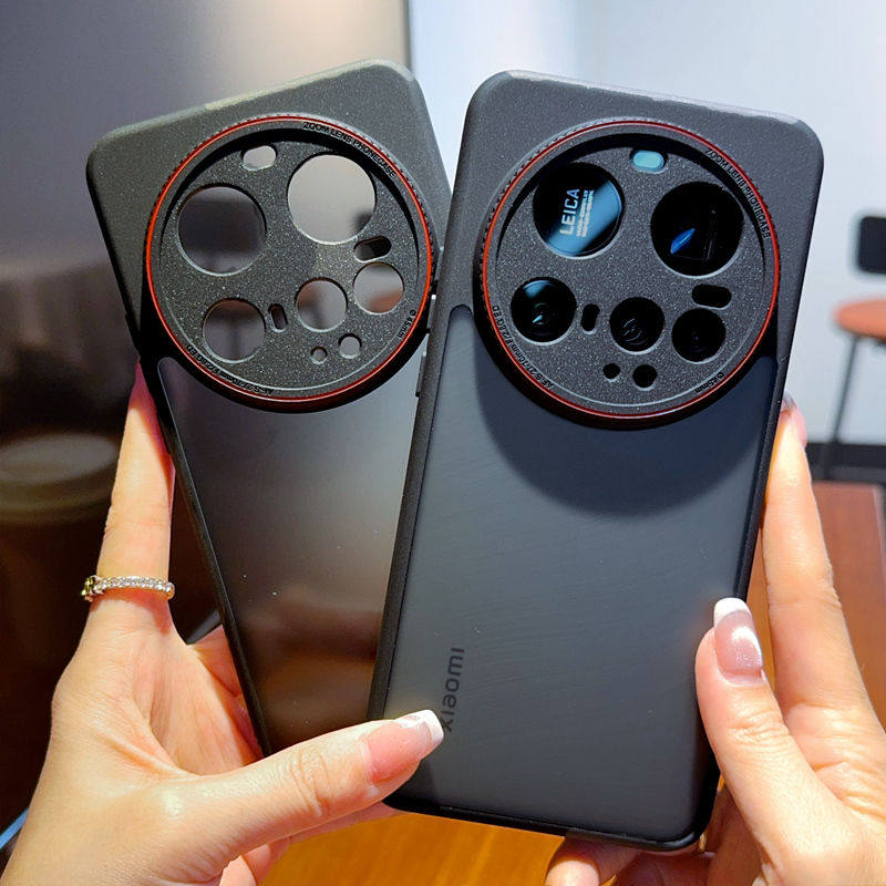 肤感全包精孔红色镜头圈适用小米15Ultra手机壳Xiaomi15ultra简约磨砂黑莱卡系列亚克力防摔硬壳男女款保护套