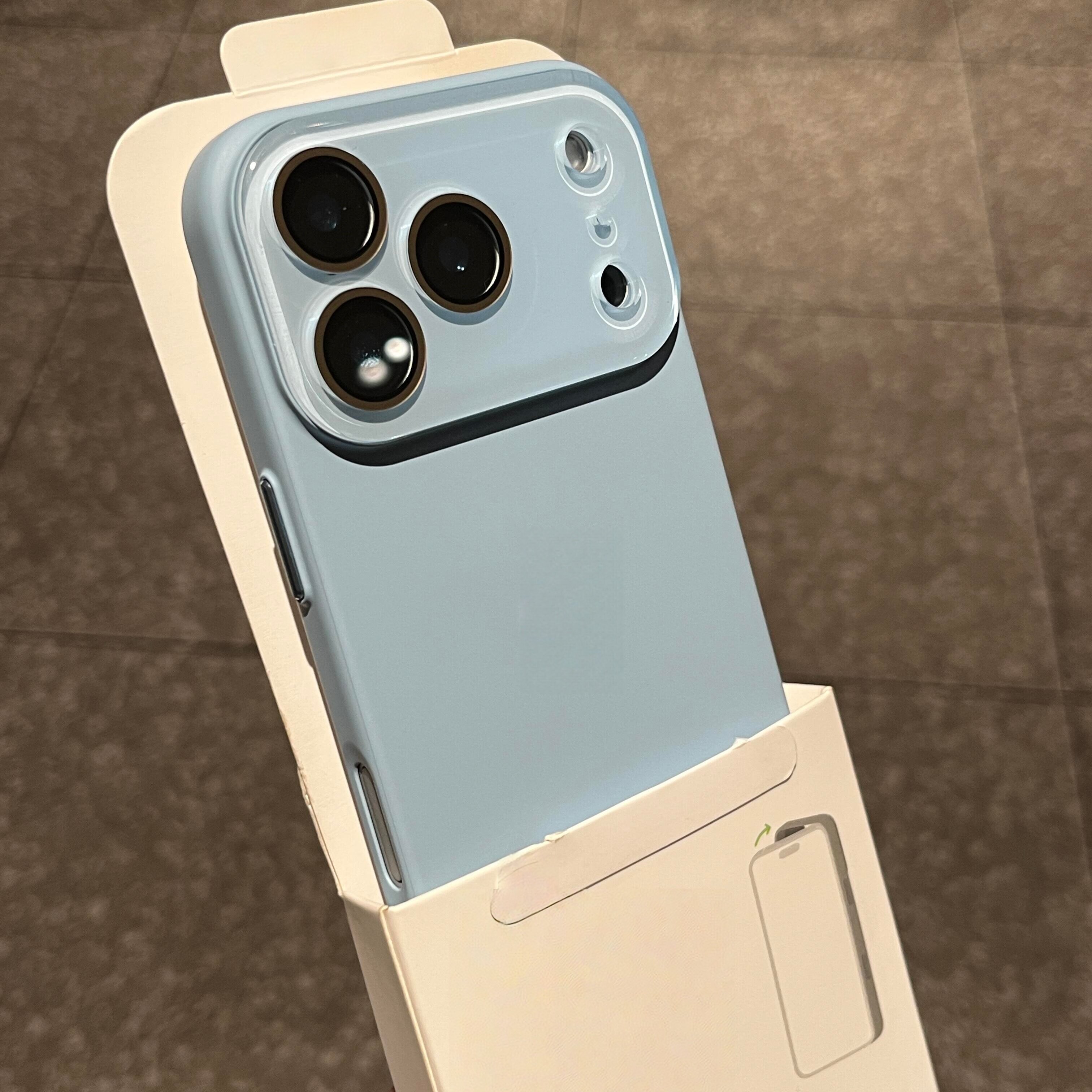 奶蓝色纯色简约适用iPhone17Promax手机壳苹果16PM全包镜头膜17Air肤感15/14PLUS独立按键13女款12防尘11保护