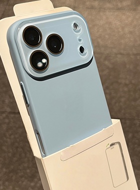 奶蓝色纯色简约适用iPhone17Promax手机壳苹果16PM全包镜头膜17Air肤感15/14PLUS独立按键13女款12防尘11保护
