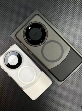 上下分段式拼接适用华为Mate60pro+手机壳磨砂组装mate70创意PC套60Pro磁吸充电P80黑色独立按键全包硬壳薄款