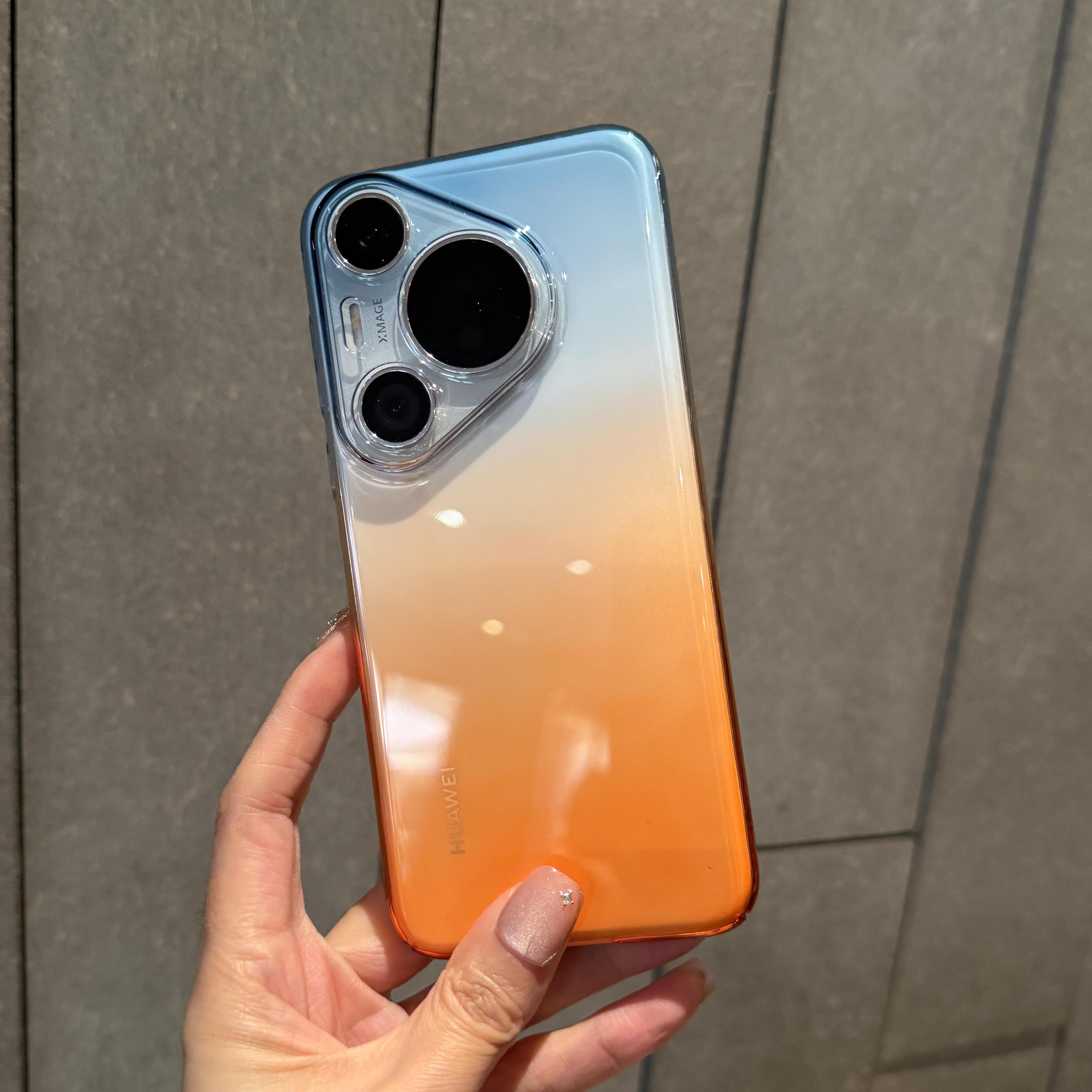 橘子海渐变色适用华为Pura90Promax手机壳pura90pro透明耐黄套pura80pro+极光系列P70小众高级感新款硬壳男女