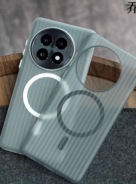 冰雾散热瓦楞纹适用一加13手机壳1+13T简约1+12全包独立按键1+ACE2Pro磨砂透白色磁吸立体行李箱PC硬壳保护套