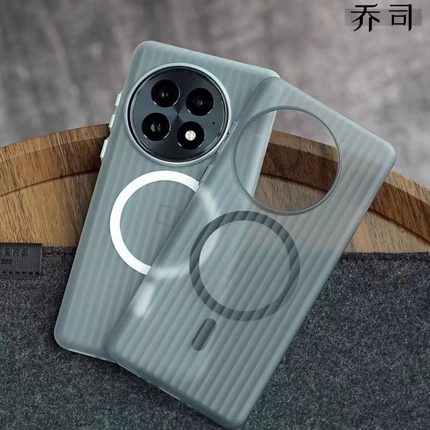 冰雾散热瓦楞纹适用一加13手机壳1+13T简约1+12全包独立按键1+ACE2Pro磨砂透白色磁吸立体行李箱PC硬壳保护套