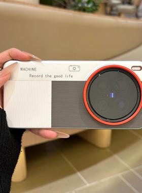 素皮三拼适用vivo手机壳X300电镀X200s黑色相机款X200Ultra潮流创意X200Promini全包FindX8s+撞色findx9超薄