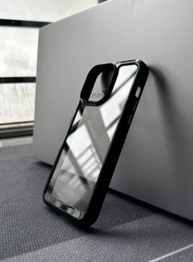 撞色透明适用华为P60pro手机壳P50亚克力Mate50E黑色边Nova10高档Nova9全包11U防摔套亮面硬壳女款简约保护壳