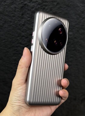 瓦楞光栅纹理适用小米15Ultra手机壳14Pro简约钛灰色13金属质感黑色全包PC硬壳超薄红米K80Pro新品时尚男生潮