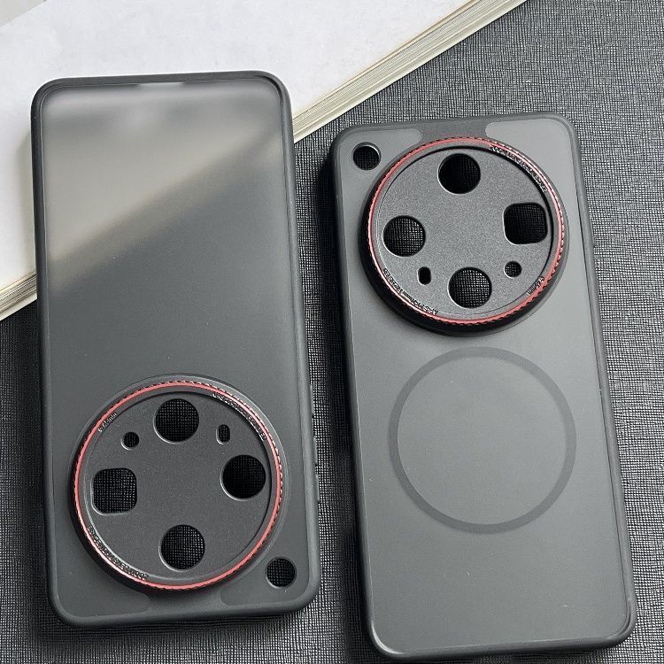 不发黄磨砂透黑色莱卡红镜头框适用OPPOFindX8Ultra手机壳x8s+简约x8pro撞色1+13T全包防摔1+ACE5磁吸保护套
