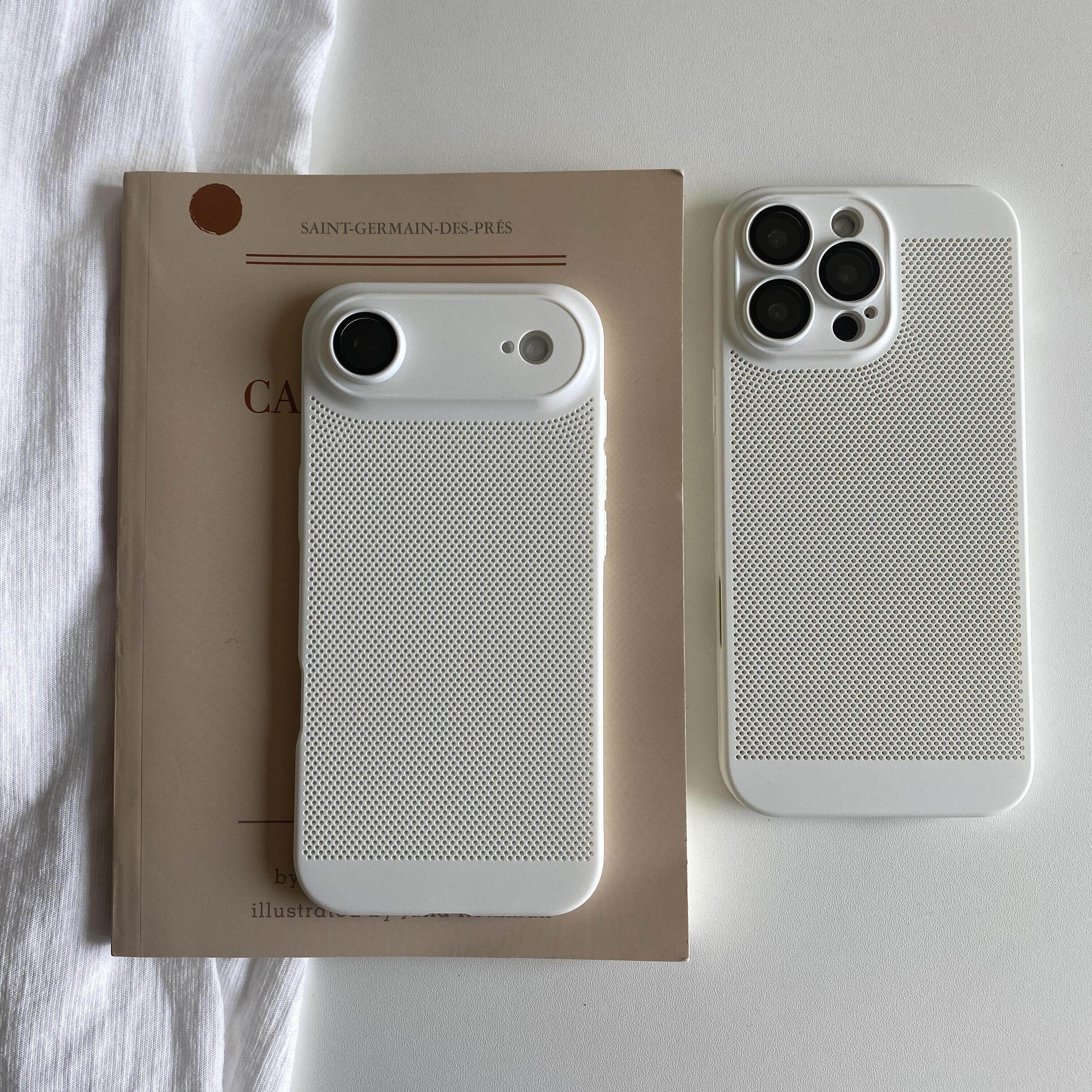 透气网孔散热适用苹果Air手机壳iPhone17ProMax超薄16plus白色15简约78磨砂14硬壳13mini镜头膜12pc简约11XR