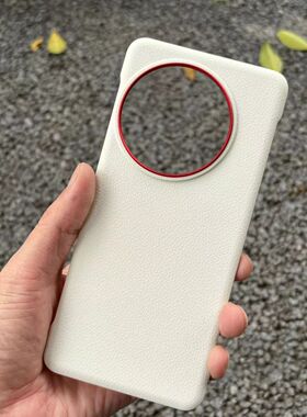 丹红无边框适用一加13手机壳1+ace5pro简约1+13T大孔红色镜头框荔枝皮纹轻薄裸机感月光白硬壳散热高级感男女