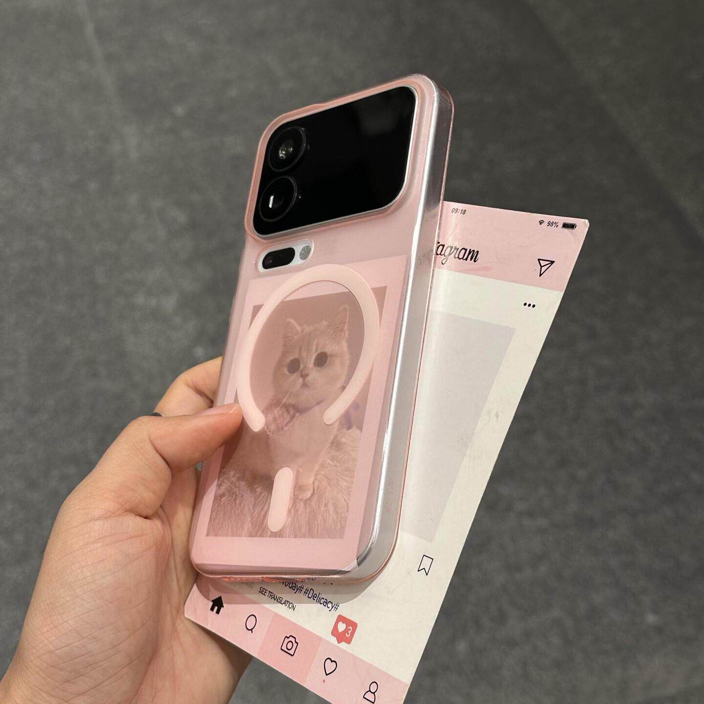 冰雾粉色超薄Magsafe内置磁吸适用小米17Promax手机壳17pro裸机感Xiaomi15简约透明全包大孔保护套硬壳情侣款