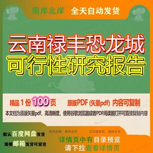 云南禄丰恐龙城可行性研究报告100页 报告研究可行性研究资料文