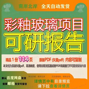 彩釉玻璃项目可研报告114页 项目报告可研资料玻璃文档优质彩釉
