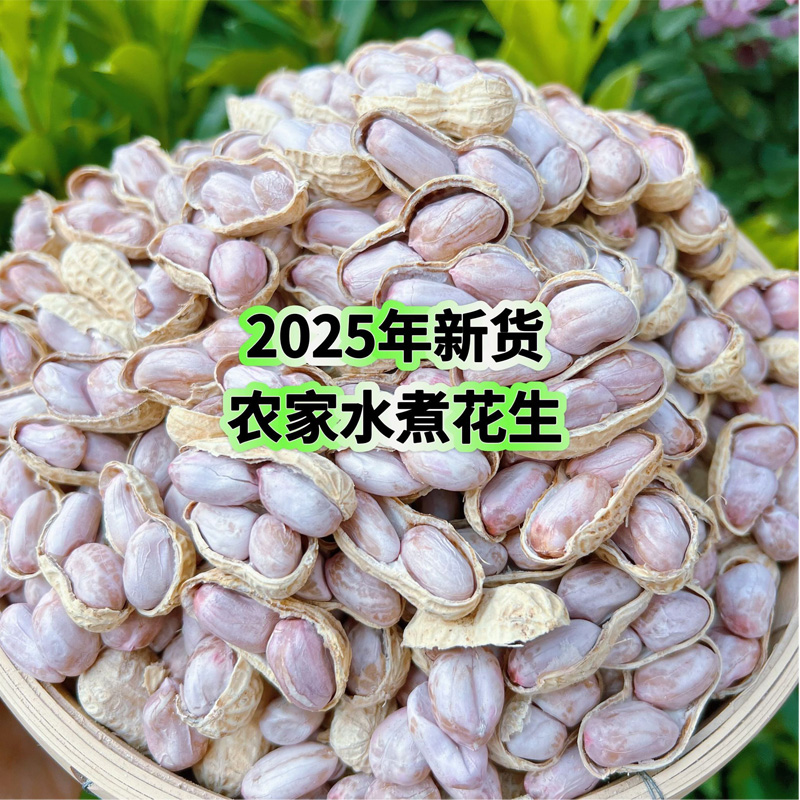 龙岩花生农家水煮湿烤白晒盐水花生蒜香咸味日晒干嚼劲熟下酒食品