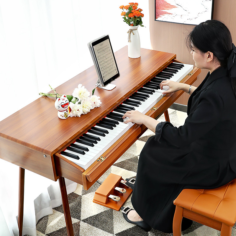 贝多辰T82抽屉式电钢琴88重锤键家用立式考级初学专业电子钢琴