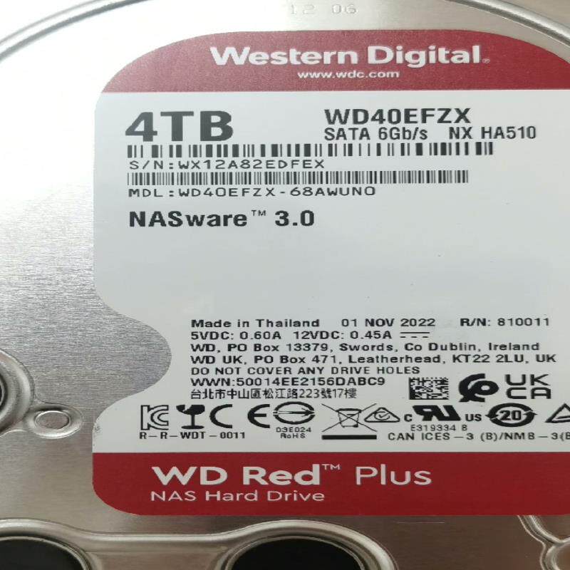 西数 WD wd40efzx 红盘 plus 4T SATA