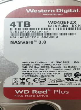 西数 WD wd40efzx 红盘 plus 4T SATA