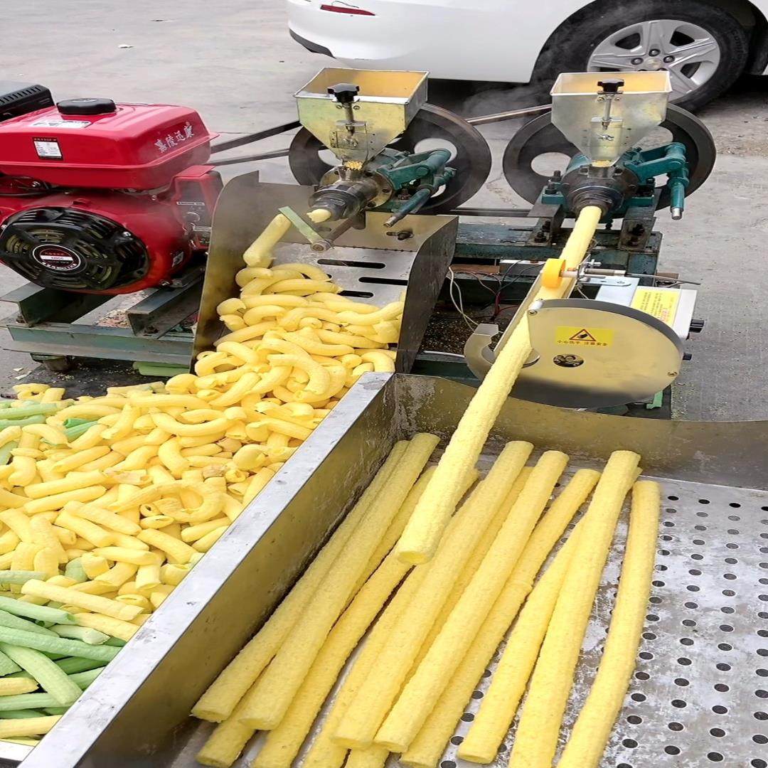 （设备配件）定制款汽油膨化机，双杂粮机头，左边弯管切断，右边