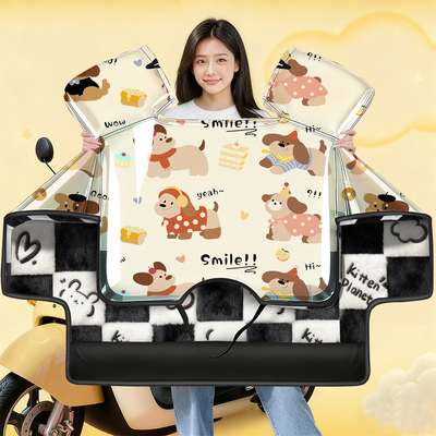 电动车冬季加绒加厚挡风被