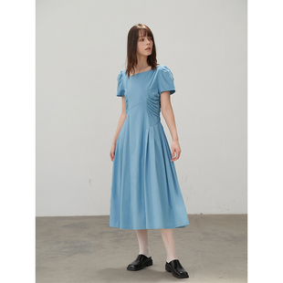 收腰显瘦中长款 FI女装 2024新款 连衣裙女夏季 a字裙连衣裙 短袖