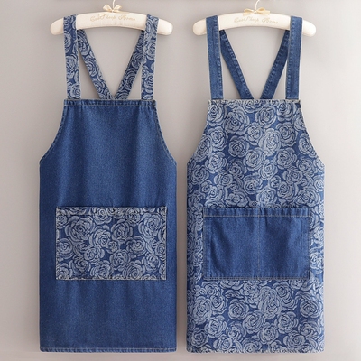 牛仔围裙女2025新款厨房家用