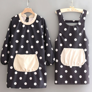 防水防油餐饮专用洋气女罩衣上班工作服 长袖 时尚 家用厨房做饭日式