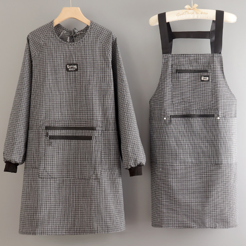 新款长袖洋气秋冬拉链口袋时尚围裙透气耐磨上班工作服女士可爱,家庭/个人清洁工具,围裙,淘宝优惠券,粉丝福利购,淘宝优惠卷