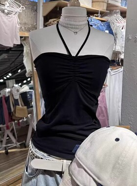 Brandybm显瘦露背棉质吊带背心BM系带挂脖甜美抹胸上衣Evelyn top