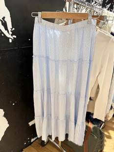 Brandy BM美式木耳边长款蛋糕裙BM带内衬冰淇淋半身裙碎花裙长裙