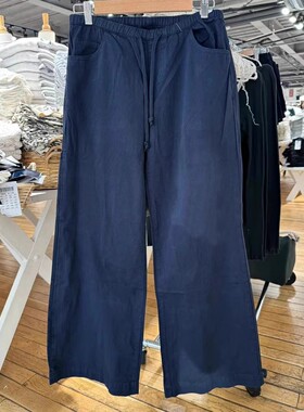 Brandy bm美式藏蓝色宽松直筒裤女BM裤子长裤阔腿裤Frankie pants