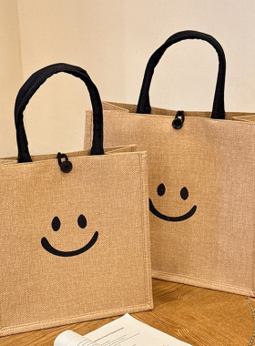 2025新款大容量托特包上班通勤大学生上课帆布包麻布包包女手提包