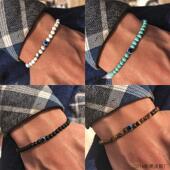 恶魔之眼串珠弹力男士 6mm自然石珠眼睛手链百搭个性 手链 时尚 新款