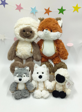 原点绒创兜兜系列毛绒玩具陪伴安抚西高地公仔狐狸抱枕儿童玩具