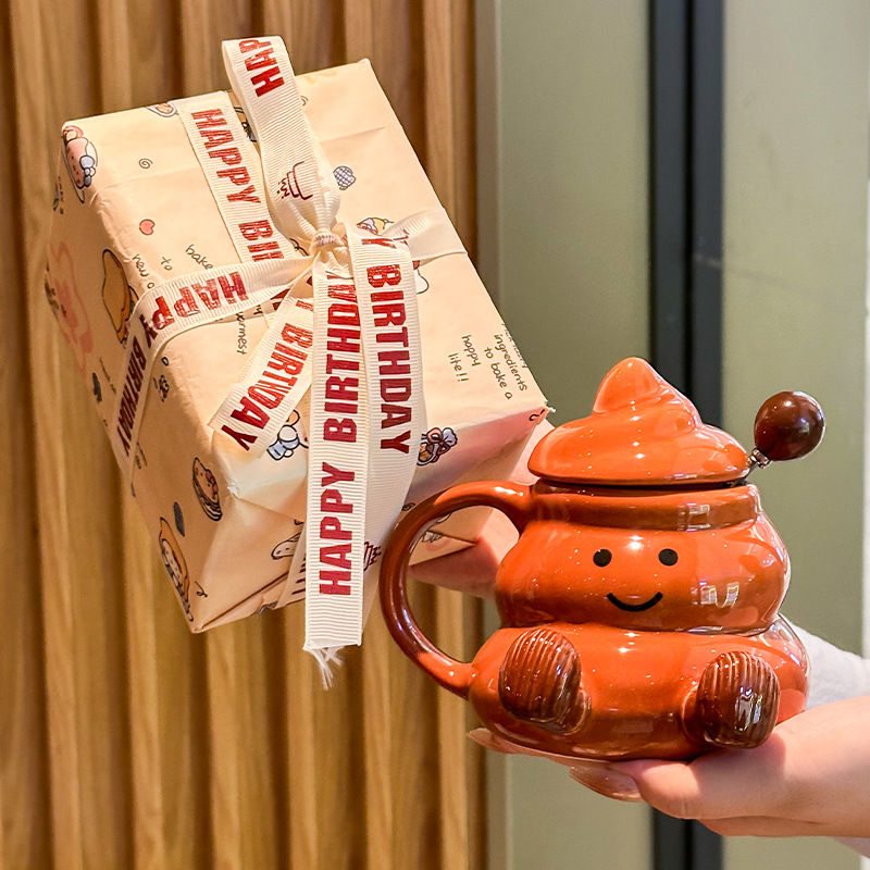ins高颜值脚丫马克杯带盖礼盒可爱搞怪便便喝水杯送女生生日礼物