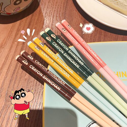 蜡笔小新陶瓷筷子家用儿童防霉筷
