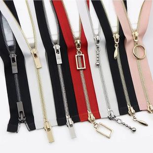 5号金属双开拉链外套皮衣银色双头开口拉丝白金羽绒服双开尾现货